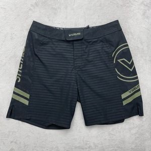 Virus Mens MMA Shorts 32 Fit Black Jiu Jitsu Kick Boxing Muay Thai